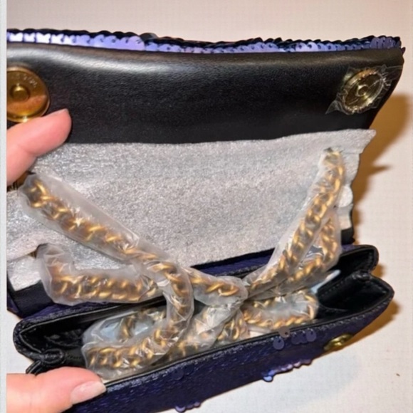 Kurt Geiger London Purple Sequin Mini Brixton. NWT, Dustbag Included. SOLD OUT - Picture 4 of 11